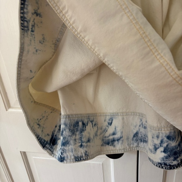 Ulla‎ Johnson Ames Denim Dress Whitewash Corset Empire Waist Puff Sleeve Size 4 - Picture 8 of 16